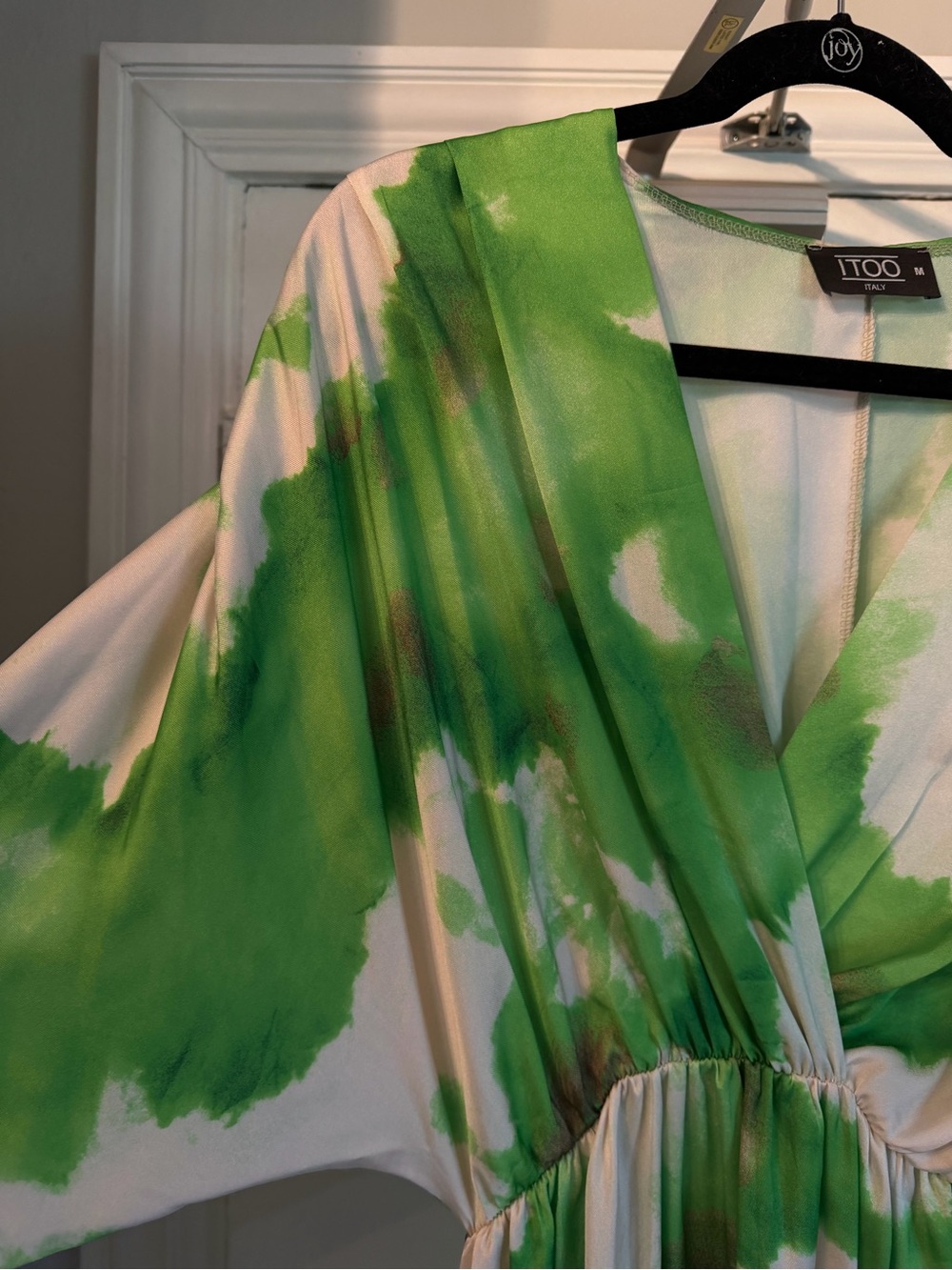 Green abstract print Maxi Dress - Picture 3 of 6
